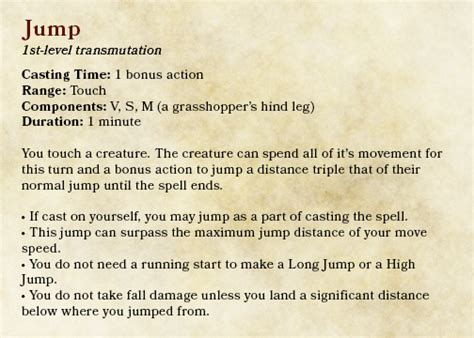 jump spell 5e|Iba pa.